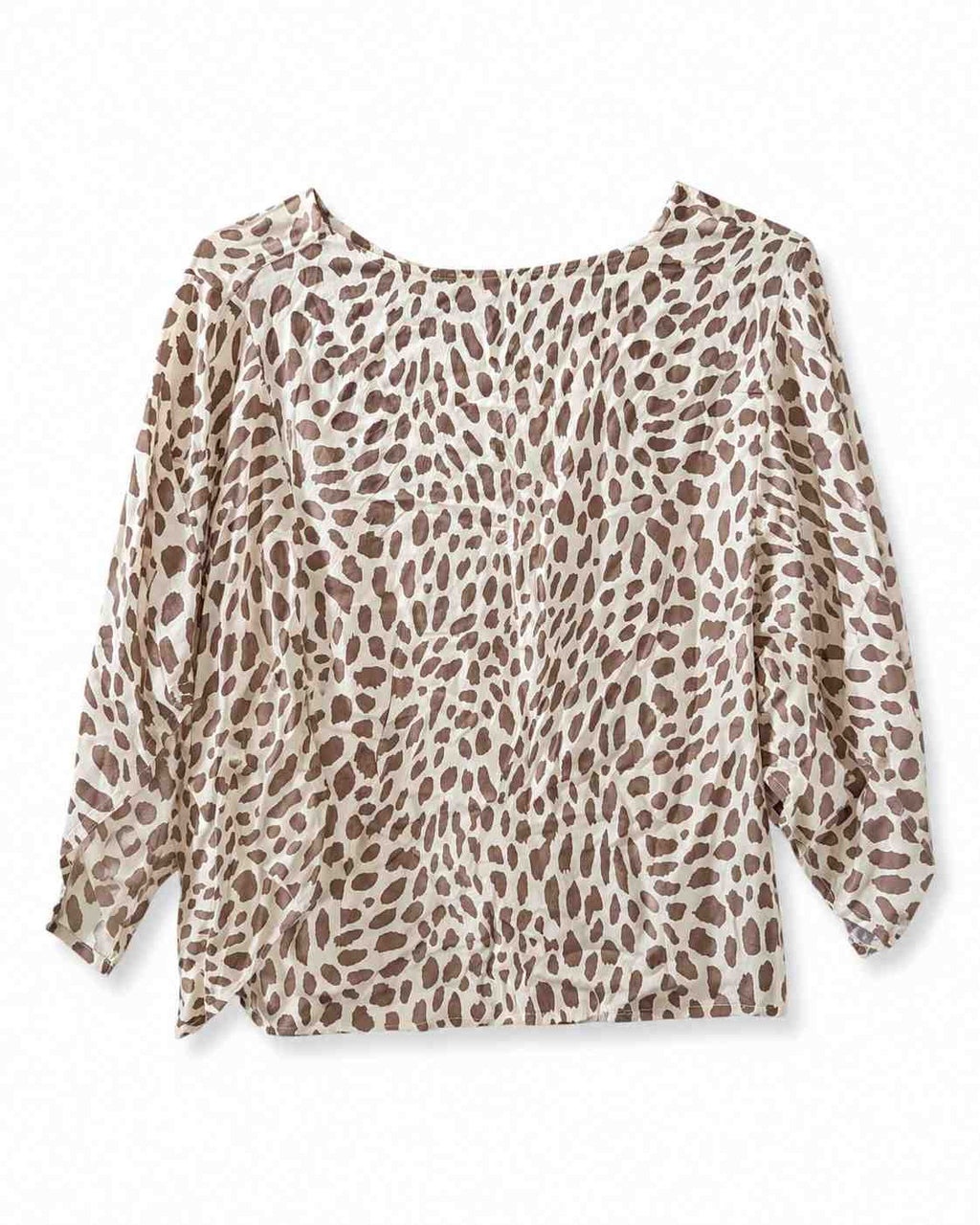 V-neck batwing leopard print blouse (Thrift Article)