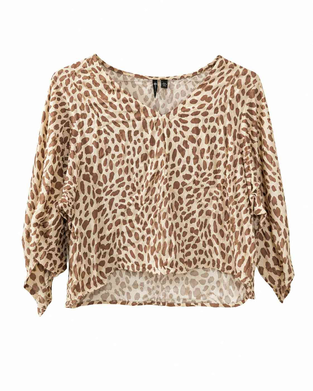 V-neck batwing leopard print blouse (Thrift Article)