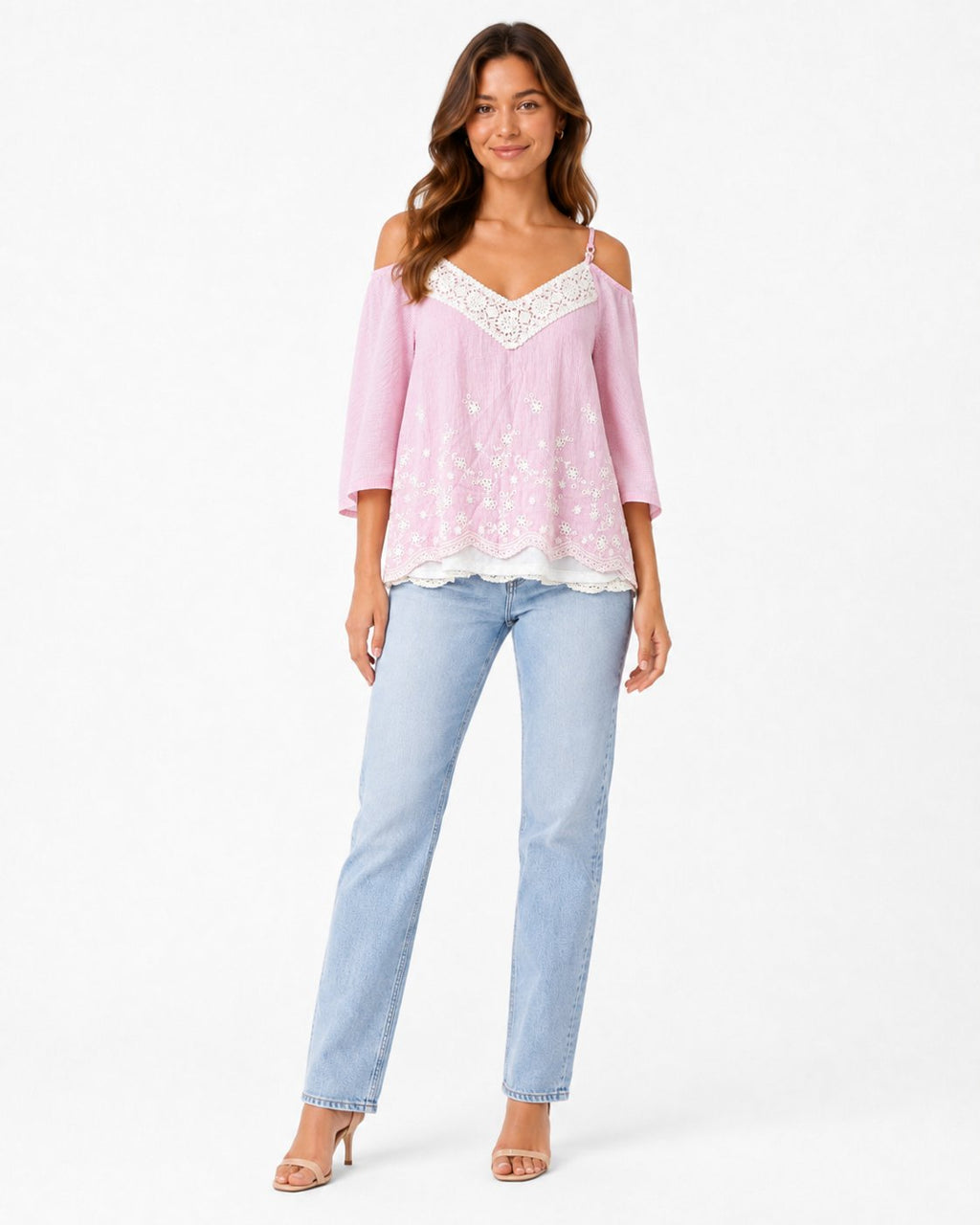 boho-style cold shoulder blouse (Thrift Article)