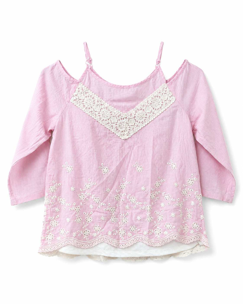 boho-style cold shoulder blouse (Thrift Article)