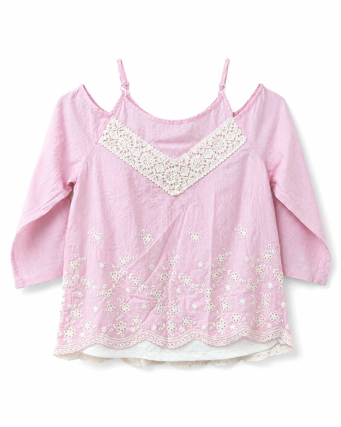 boho-style cold shoulder blouse (Thrift Article)