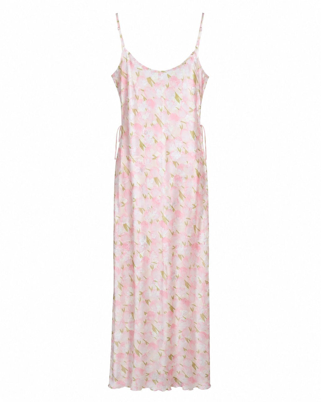 Renesmee Pink Floral Chiffon Maxi Dress (Thrift Article)