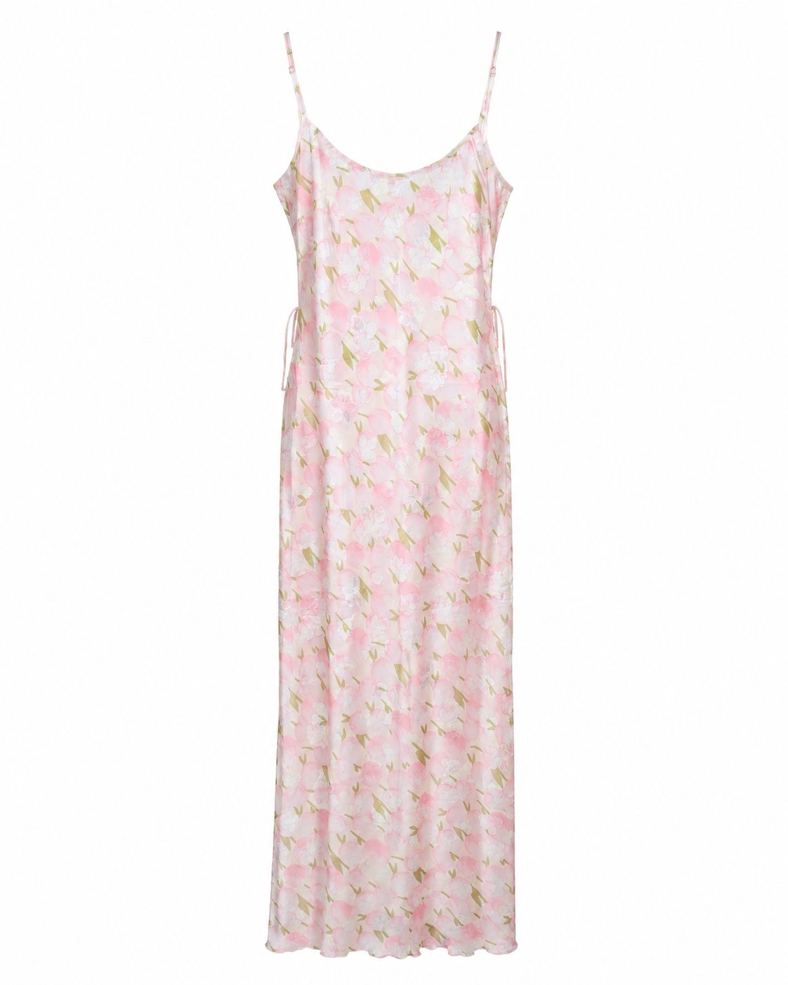 Renesmee Pink Floral Chiffon Maxi Dress (Thrift Article)