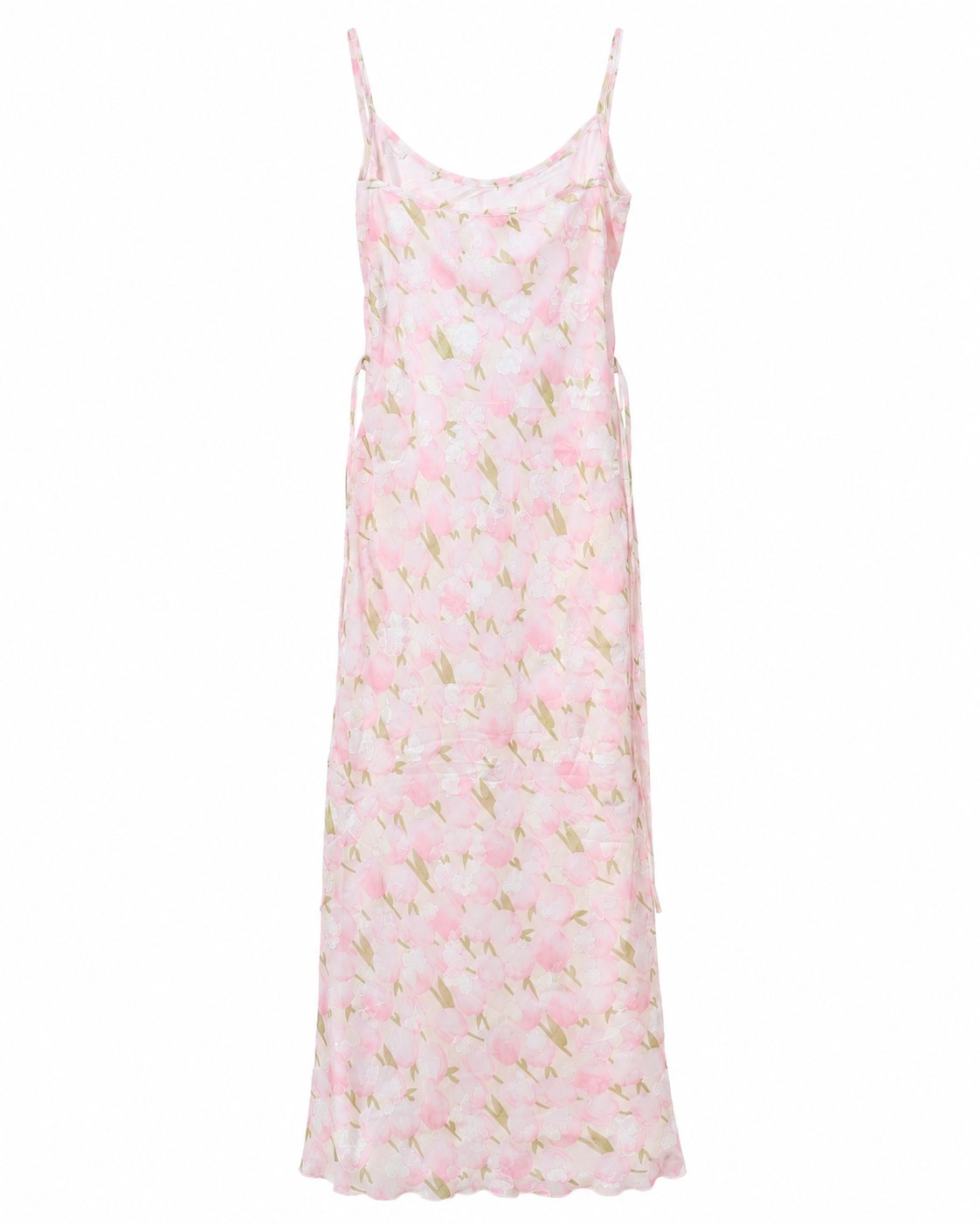 Renesmee Pink Floral Chiffon Maxi Dress (Thrift Article)