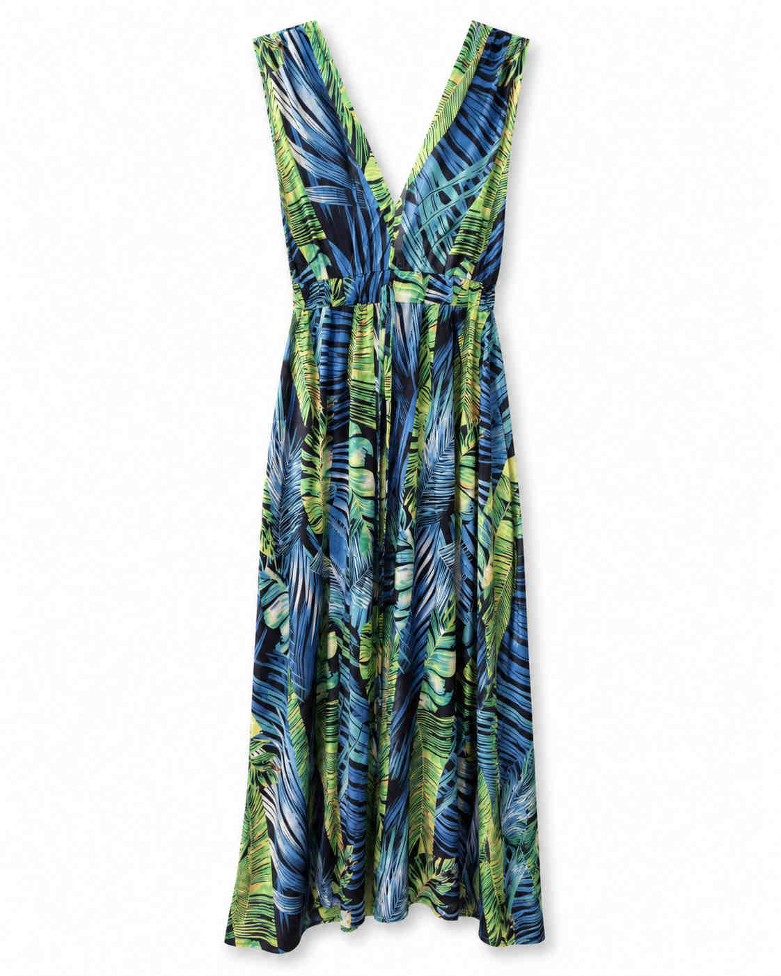 Oakleigh Tropical Leaf Print Maxi Dress (Thrift Article)